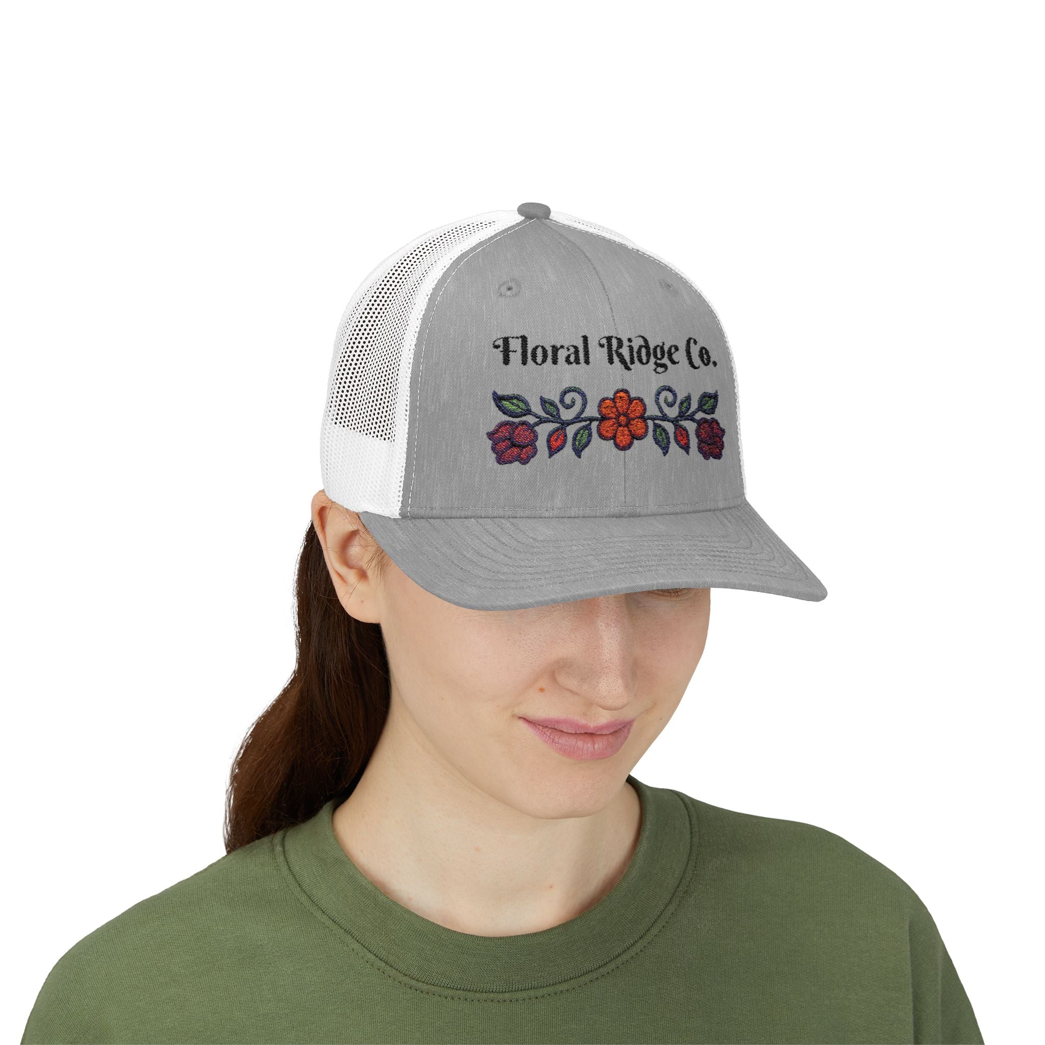 Floral Ridge Rustic Cap | Western Trucker Hat with Ojibwe Detailing