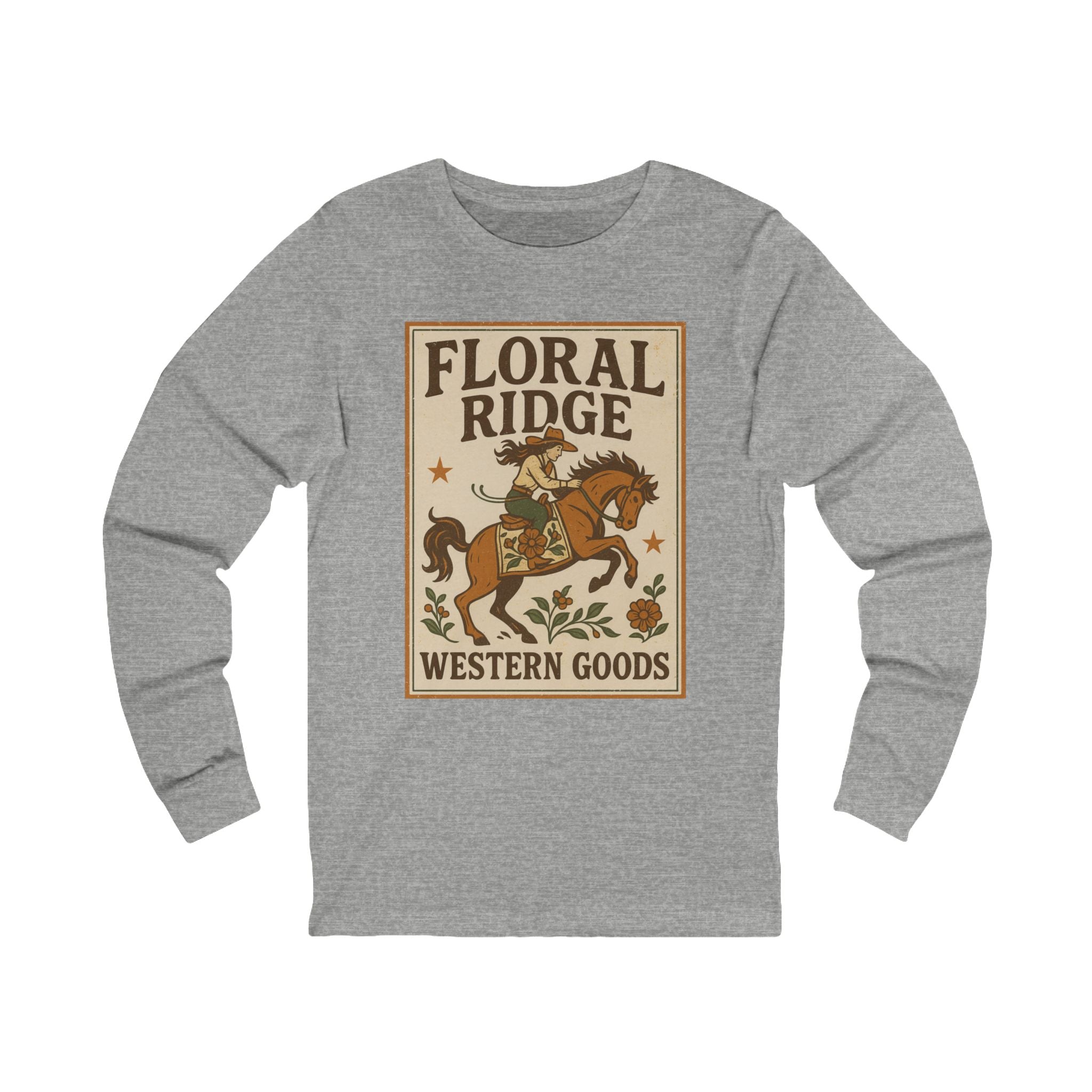 Floral Ridge Vintage Long Sleeve Tee | Western-Inspired Apparel